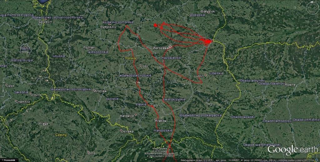 Grzegorz 15.08.2015 r. - wizyta w woj. kujawsko-pomorskim 16.08.2015 r. - migracja na zimowisko do Afryki 02.