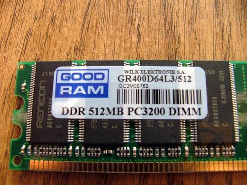 GoodRAM DDR 512 MB PC3200 DIMM CL3.