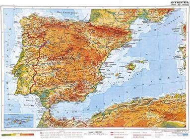 Portugalia - mapa fizyczna - j.