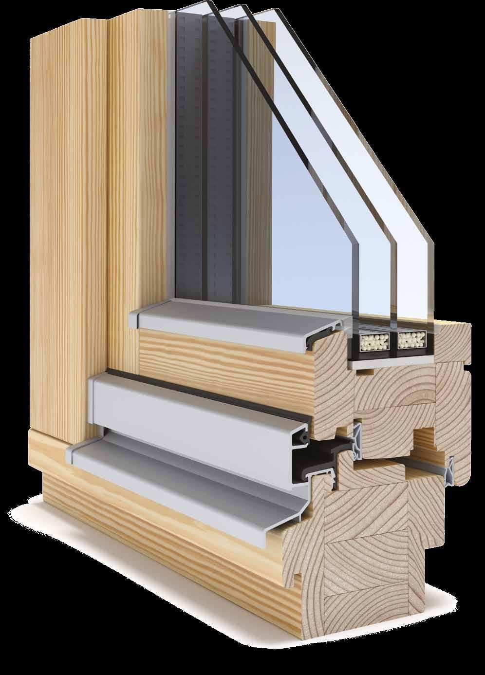These windows have a high comfort of usage owing to three thickness dimensions of the sash profile, fulfilling the requirements of our most demanding clients.
