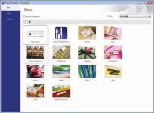 KORZYSTANIE Z OPROGRAMOWANIA P-TOUCH Wybierz opcję na ekranie.. Aby utworzyć nowy układ, kliknij przycisk [Nowy układ].