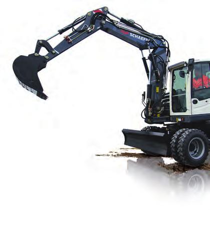 KOMPAKTOWA KOPARKA KOŁOWA TW110 PRZYSPIESZENIE PRACY Wysięgnik i układ hydrauliczny Maszyny Schaeff oferują system wysięgnikowy odpowiedni do każdego zastosowania.