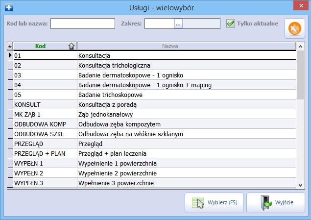 Konfiguracja Modułu Komercyjnego Usługi kompleksowe można również zaimportować z wcześniej przygotowanego pliku.xls, poprzez wybranie przycisku Import usług.