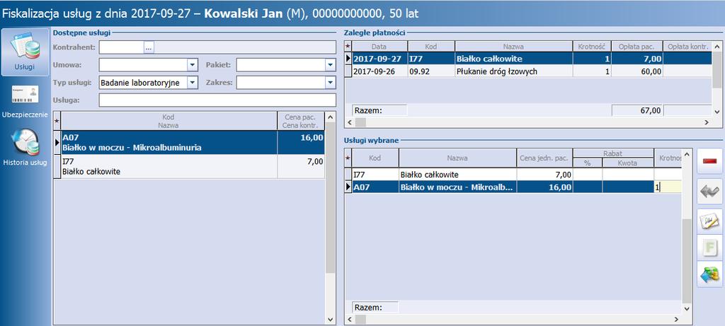 Ewidencja i rozliczanie usług komercyjnych 3.8.2 Rozliczenie badań w Punkcie pobrań Ścieżka: Moduły dodatkowe > Integracja > Punkt pobrań Uwaga!