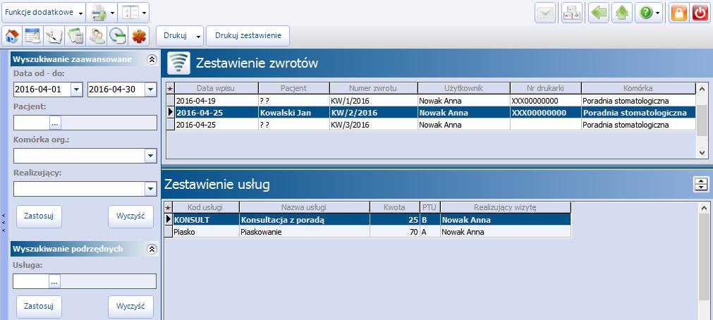 Raporty i zestawienia komercyjne 5.