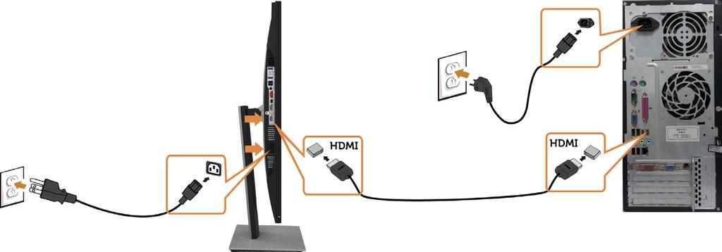 Służy do podłączenia kabla HDMI (opcja) Podłączenie kabla DP (lub mdp) UWAGA: Domyślnym ustawienie jest