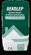 Zaprawy klejowe Zaprawy Bekolep Glazlep Uniwersalny klej cementowy do pytek ceramicznych., 24,72 30,41 23,69 29,14 KLASA Zużycie: przy spoinie 2 mm w zależności od grubości muru. zużycie: ok.