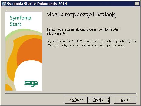 Instalacja programu Symfonia Start e-dokumenty 4 Po wybraniu