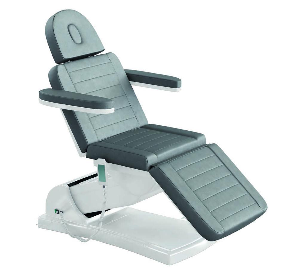 BEAUTY BEDS FOTELE KOSMETYCZNE elektryczna regulacja oparcia 80 backrest electrically adjustable by 80 elektryczna regulacja podnóżka 80 electrically adjustable footrest 80