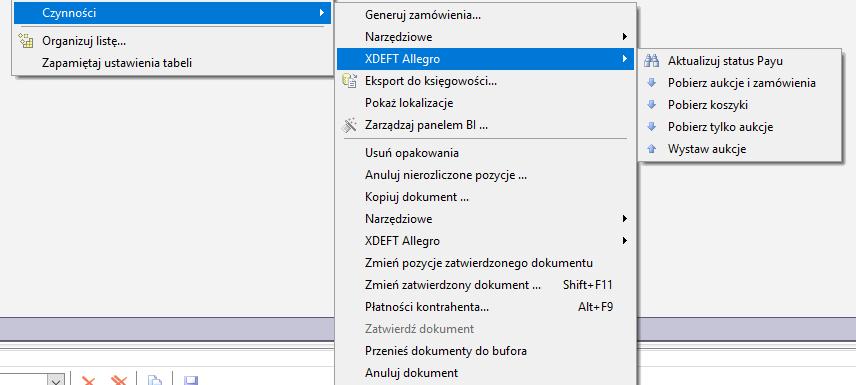 3. Opis funkcjonalności integratora 3.1 Pobieranie koszyków i aukcji z Allegro Funkcjonalność programu działa w następujący sposób.