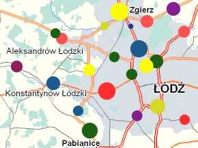 tylko nazwa miasta i ulica, bez jej numeru); szukanie tekstowe obiektów geograficznych (zwraca listę 100 pierwszych elementów, posortowanych