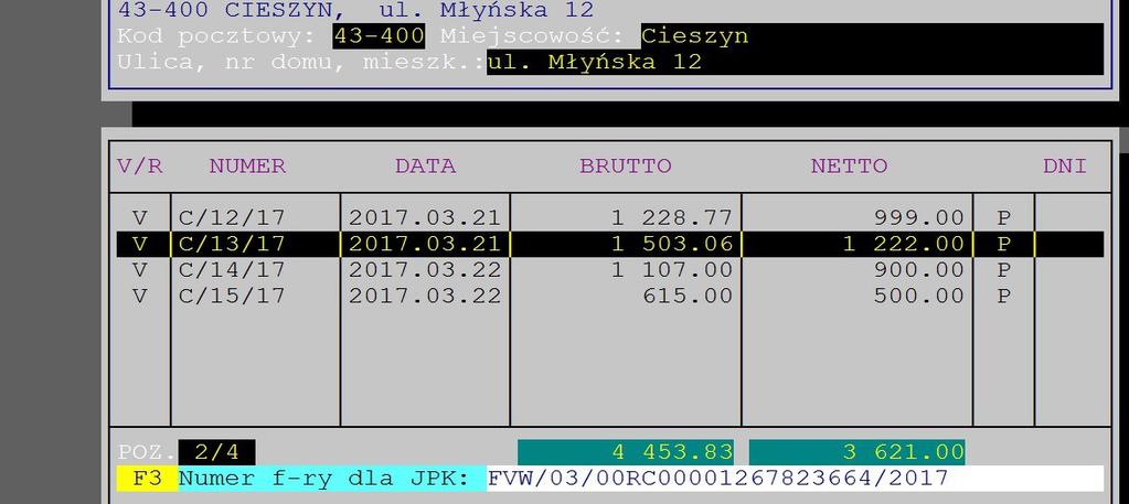 Od 01.01.2017 r. do pliku JPK przekazywane są pełne dane o nazwie odbiorcy i dane adresowe. Dlatego bardzo ważne jest aby je poprawnie rejestrować w systemie.