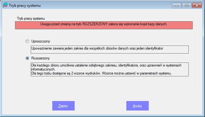 Proponowany scenariusz pracy. Rysunek 2 Tryb pracy systemu 1. Ustawienie parametrów. a) Ustalenie trybu pracy systemu.