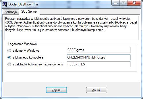 Ustawienie parametrów. Rysunek 9 Zakładanie kont - sposób zakładania konta na serwerze SQL Aby ustawić parametry programu należy kliknąć menu Administrator> Parametry.