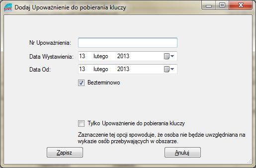 Rysunek 34 Dodanie upoważnienia do pobierania kluczy Programy Rysunek 35 Słownik