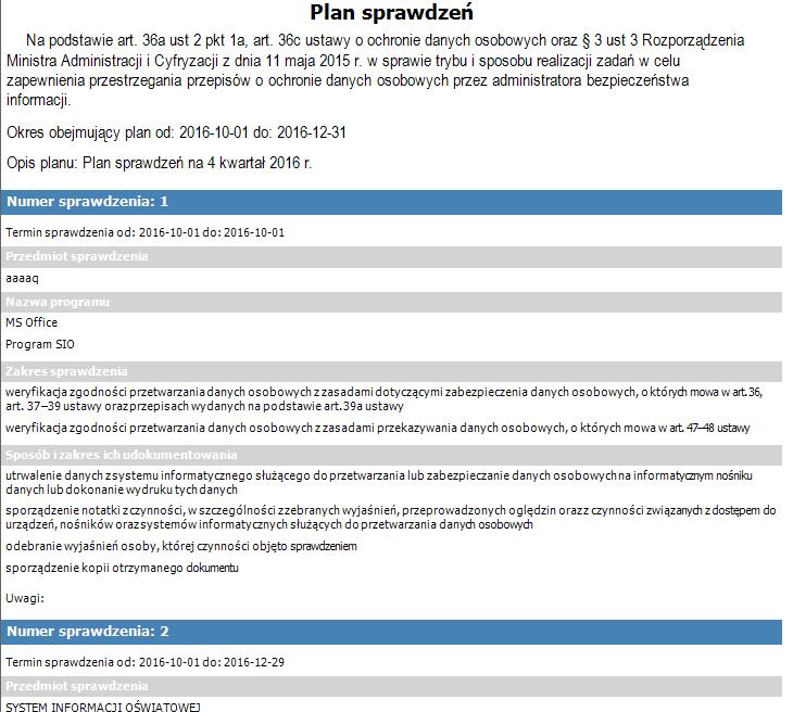 Rysunek 108 Plan sprawdzeń wersja 2 2.