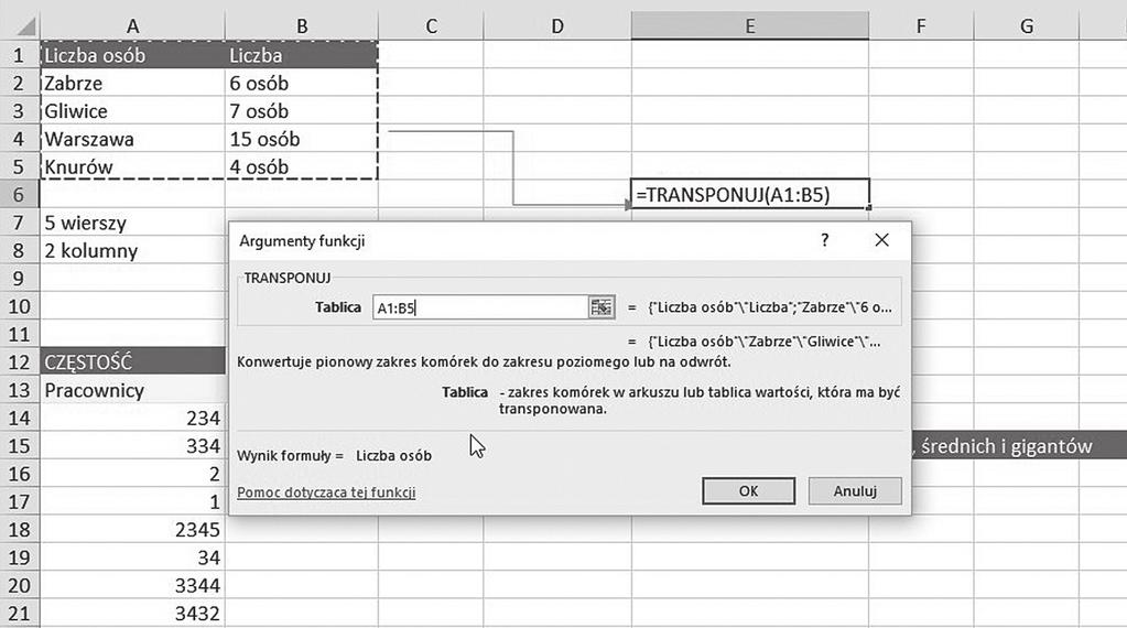 Excel - 20 nowych punktów widzenia 142 Jak wyglądają formuły tablicowe? Charakterystyczne dla tych formuł są znaki nawiasów klamrowych { }.