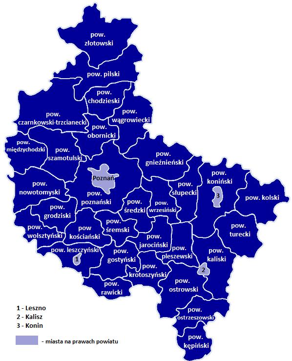 6. Ogólna charakterystyka województwa wielkopolskiego Województwo wielkopolskie położone jest w środków-zachodniej Polsce. Jego powierzchnia wynosi 29 826 km 2 i jest 2.