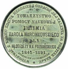 Karol Marcinkowski, medal autorstwa S. Belowa z Poznania 1891 r.