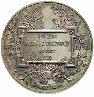 medal wybity w setnà rocznic urodzin Adama Mickiewicza 1898 r.