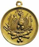 medalik pamiàtkowy z Krakowa, Aw: Tarcza dwupolowa z herbami Polski
