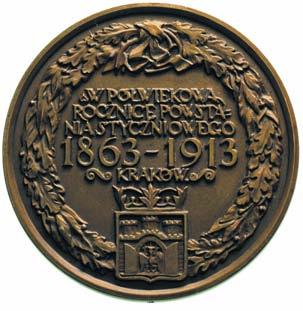 1070 *1070. 50 rocznica Powstania Styczniowego, medal autorstwa Wojciecha Jastrz bowskiego, 1913 r.