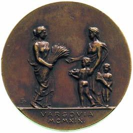 1080 1081 *1080. Dostawa zbo a z Ameryki dla Warszawy, medal sygn. M.S.