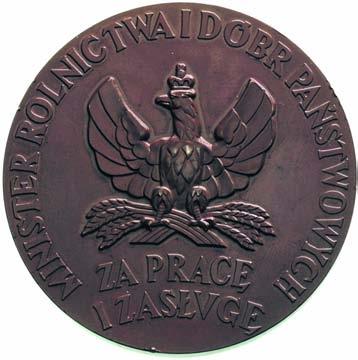 W adys aw Reymont, medal poêmiertny, Aw: Popiersie, w otoku napis, Rw: Wieniec