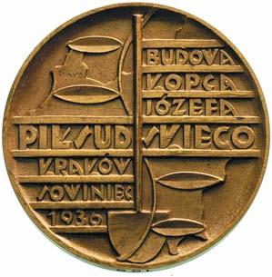 budowa kopca Józefa Pi sudskiego, medal autorstwa Jerzego Bandury 1936 r.