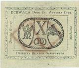 1794, Mi czak A9, Lucow 40b (R6), trzy banknoty nierozci