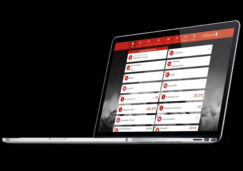 Funkcje przy współpracy z nowszymi sterownikami zdalna kontrola pracy kotła przez internet podgląd na wszystkie urządzenia instalacji możliwość edycji wszystkich parametrów sterownika głównego (z