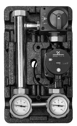 System zabudowy kotłowni do 70 kw Grupy pompowe do regulacji stałotemperaturowej zasilania / powrotu 1.