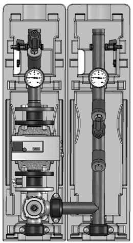 System zabudowy kotłowni do 2300 kw Grupy pompowe typ FL-MK DN 40-65 1.3 920/1000 (DN 65) 5 ca. 495 Grupy pompowe FL-MK z mieszaczem Rozstaw osi 250 mm, komplet uszczelniony i sprawdzony ciśnieniowo.