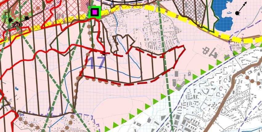 Rys. 4. Fragment planszy K2 Studium wraz z granicą opracowania.