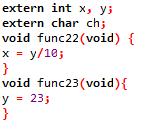 Specyfikator extern 77 Modyfikator extern informuje kompilator, że zmienne o podanych typach i nazwach mają swoje definicje gdzie