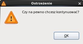 W zależności od tego, jaki przycisk naciśniemy myszką w oknie terminala, z którego wywołaliśmy formę pojawi się 0 lub 1 :