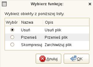 List wybór elementu z listy: Forma list wyświetla listę elementów ułożonych wierszach zawierających kolumny.