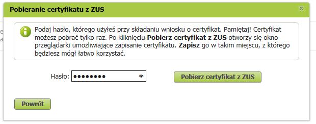 Jak uzyskać certyfikat z ZUS Aby pobrać certyfikat,