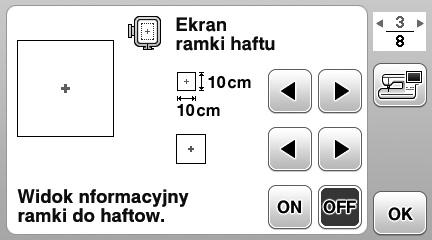 6 Wyirz znznik śrok i wyświtln lini sitki. 7 W przypku wyrni opji [ON] wzór hftu możn wyrć zgoni z rozmirm tmork okrślonym w numrz 5.