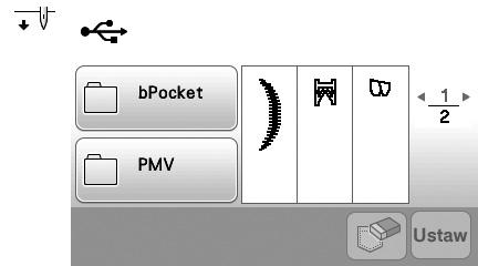 Korzystni z funkji pmięi Zpisywni wzorów śigów Zminion przz sii wzory śigów możn zpisć w pmięi mszyny lu pmięi USB.