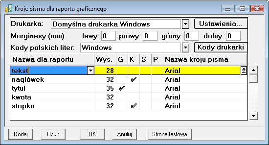 Ustawienia merytoryczne 5 45 Wydruk w trybie graficznym Rys.