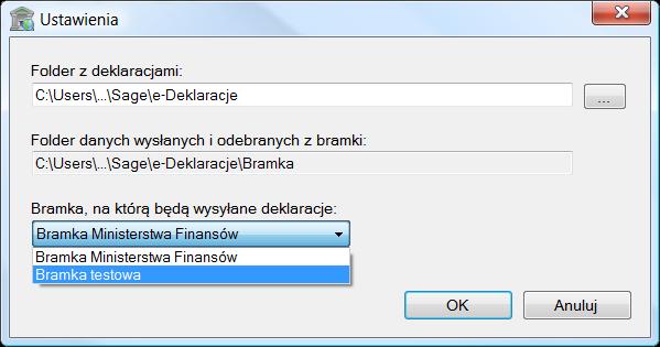 Deklaracje podatkowe 10 23 W oknie Ustawienia określamy tylko główny katalog (root), w którym zostaną zapisane wszystkie e-deklaracje dla danej instalacji.