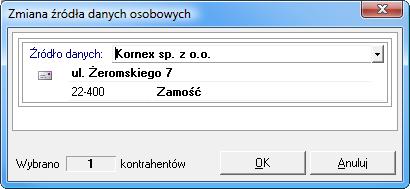 4 26 Podręcznik użytkownika Symfonia Finanse i Księgowość Zmiana źródła danych osobowych W oknie Zmiana źródła danych osobowych użytkownik źródło danych osobowych można zmodyfikować dane osobowe