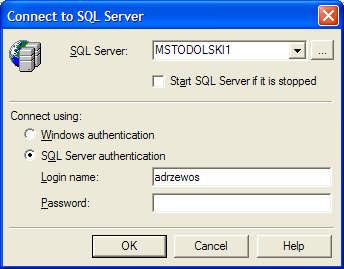 Praca z SQL-Serwerem Nawiązanie połączenia z