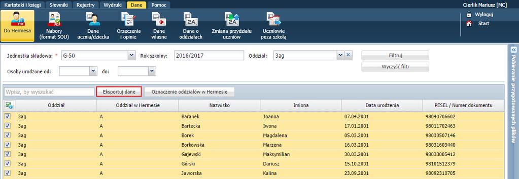 UONET+. W jaki sposób dyrektor szkoły może wykorzystać system w swojej codziennej pracy? 9/20 Rysunek 16.