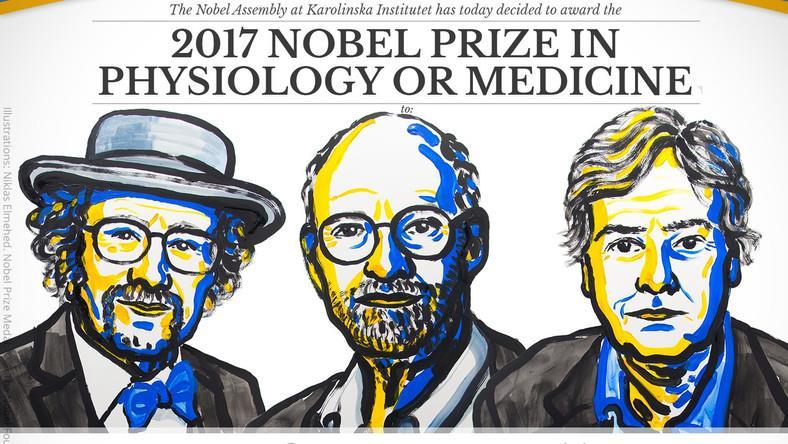 Nagroda Nobla 2017 fizjologia i medycyna Tegoroczni zdobywcy Nagrody Nobla: Jeffrey C. Hall, Michael Rosbash i Michael W.