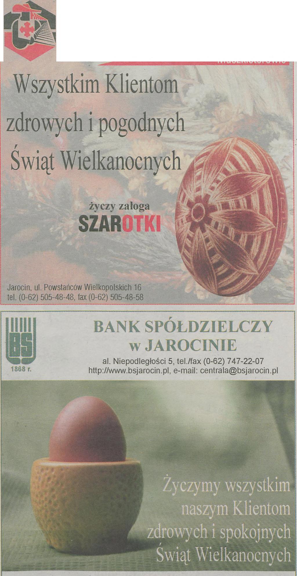 749-51-53 Życzenia zdrowych i pogodnych Świąt Wielkanocnych s k ł a d a j ą