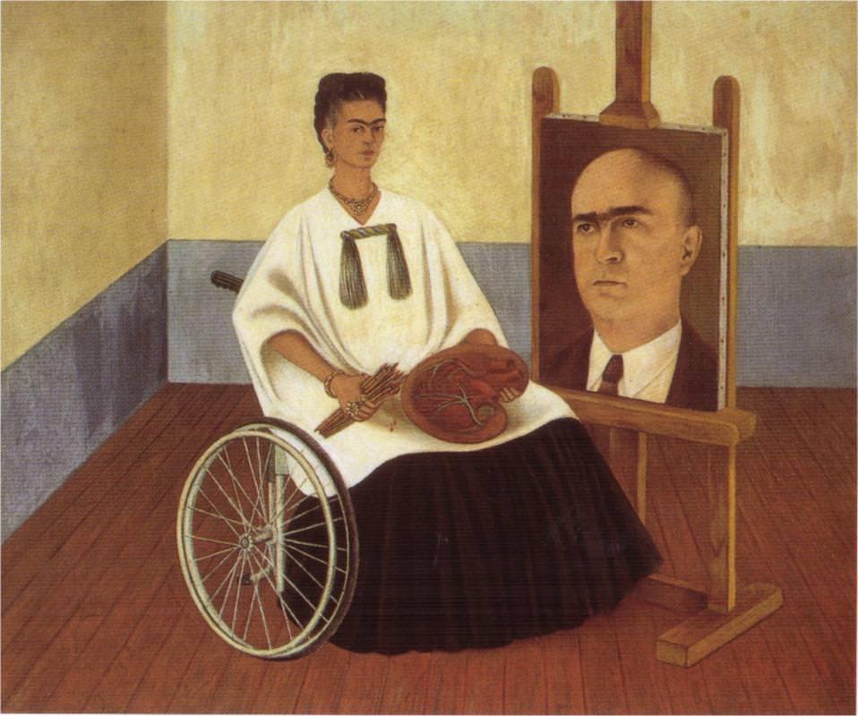 Self-Portrait with the Portrait of Doctor Farill by Frida Kalho, 1951 "I