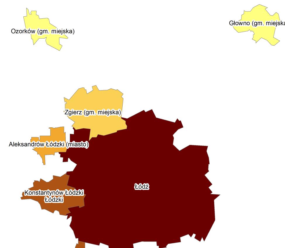 CENY NIERUCHMOŚCI GRUNTOWYCH - GMINY Miasto Liczba transakcji 2011-12 Rzgów 24 94