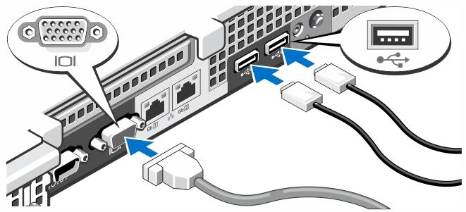 Zamontuj prowadnice i zainstaluj system w stojaku zgodnie z zasadami bezpieczeństwa oraz instrukcjami dotyczącymi montowania systemów w stojaku, dostarczonymi wraz z systemem. Rysunek 1.